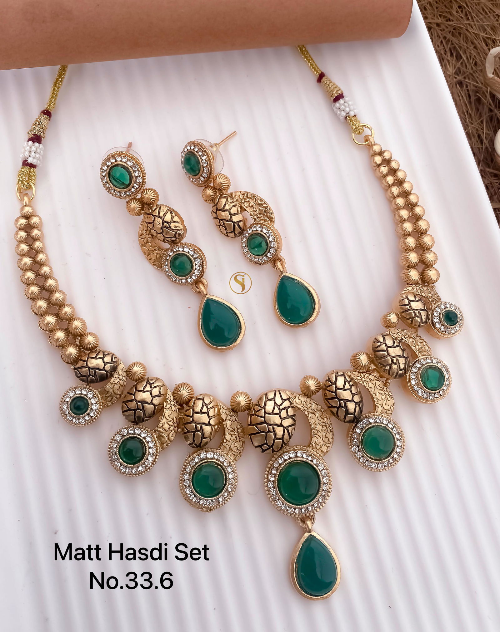 03 Matte Fancy Designer Hasadi Necklace Set Wholesale Price In Surat
